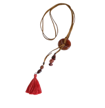Load image into Gallery viewer, Boho Gem Donut Necklace - Carnelian, Agate and Jasper