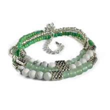 Load image into Gallery viewer, 3 in 1 Wrap - Calm and in Luck - Howlite &amp; Aventurine TEST

